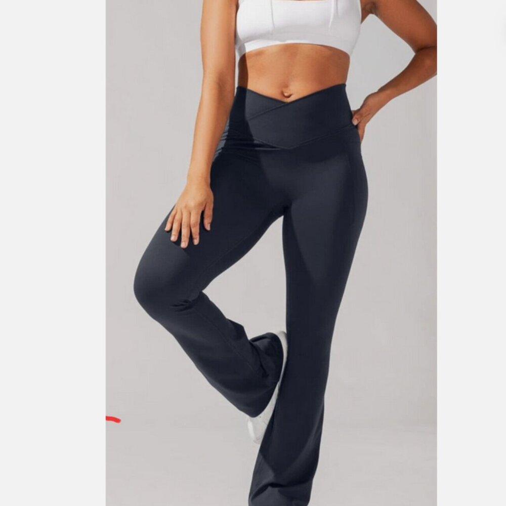 Sm Crisscross Hourglass Flared Legging W/pockets (Soft Touch) - Smoky Navy - 31